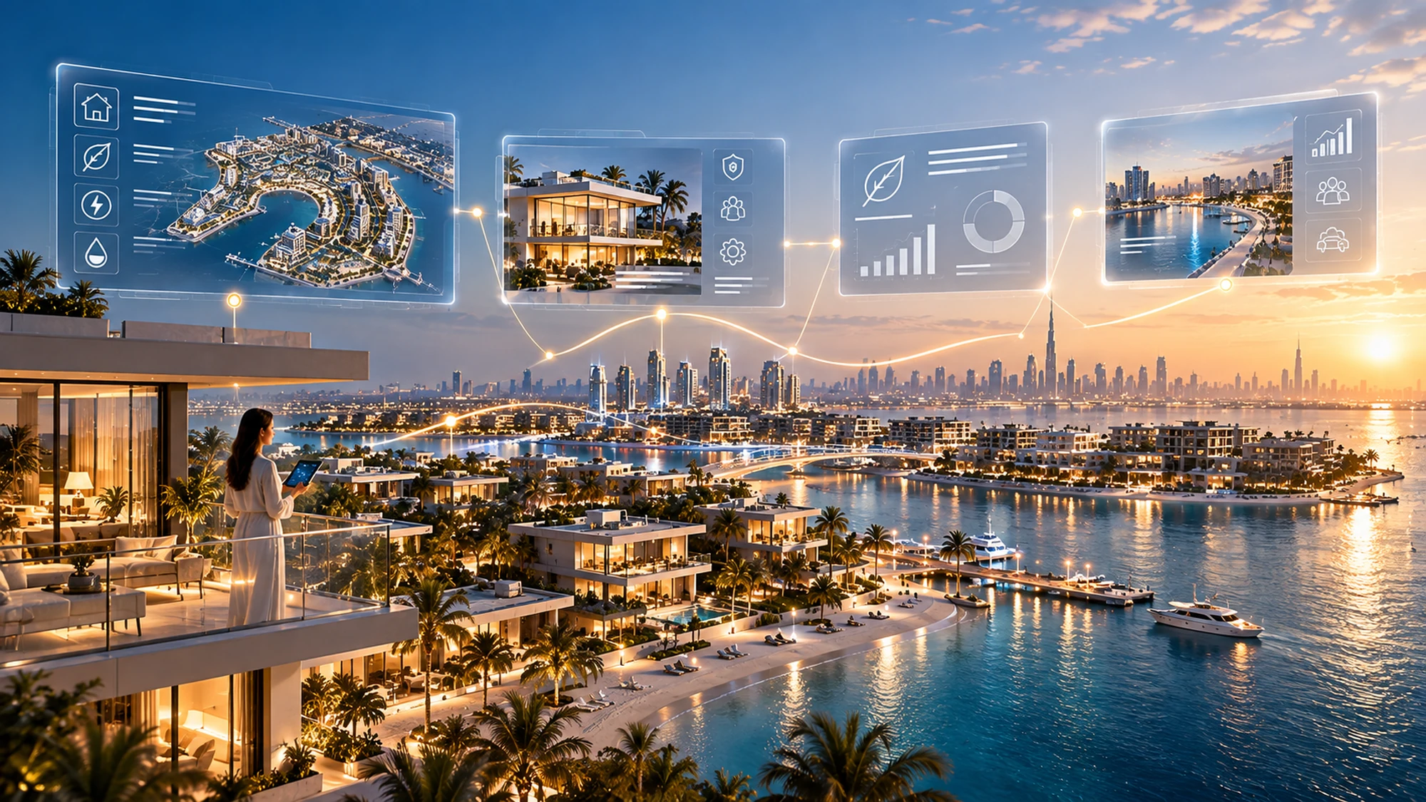 Concept illustration of Gulf waterfront residential environments with context-aware home services.